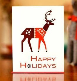 Man vs. George Designs (WI) Greeting Card - Reindeer In People Sweater