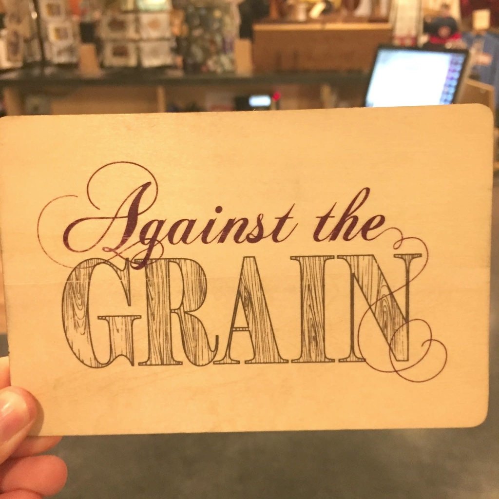 Volume One Against the Grain Wood Greeting Card