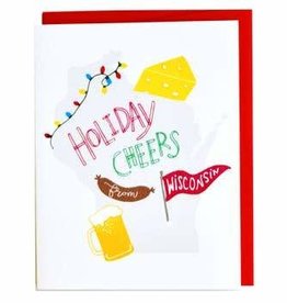 Cracked Designs Greeting Card - Holiday Cheers from Wisconsin!