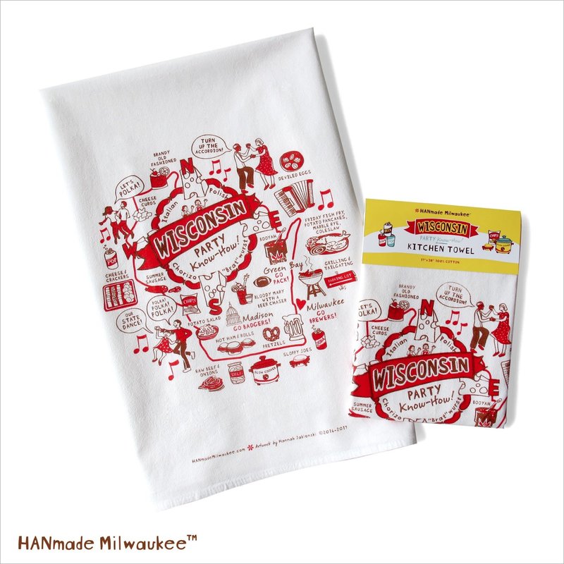 HANmade Milwaukee Kitchen Towel: Wisconsin Party Know-How
