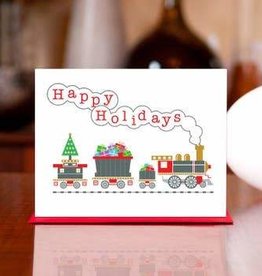 Man vs. George Designs Greeting Card - Jingle Bells & Whistles Train