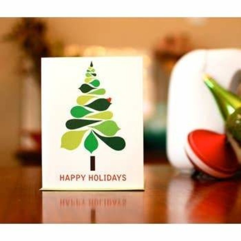 Man vs. George Designs Greeting Card - Mod Christmas Tree