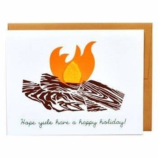 Cracked Designs Greeting Card - Yule Log Holiday
