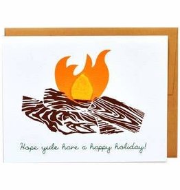 Cracked Designs Greeting Card - Yule Log Holiday