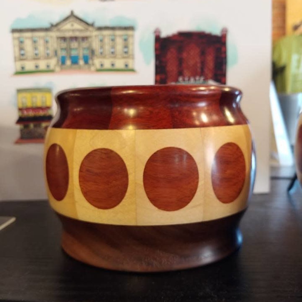 Richard Ryan Wood Bowl w/ Polka Dots