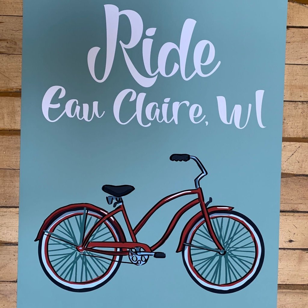 Volume One Ride Eau Claire Bike Print (16x24 Giclee)