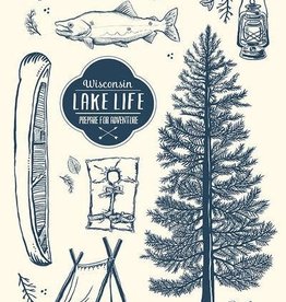 Lantern Press Stretched Canvas - Wisconsin Lake Life