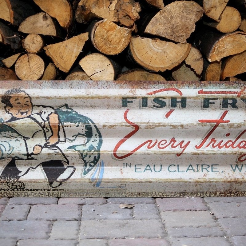 Meissenburg Designs Friday Fish Fry Eau Claire - Corrugated Metal Sign