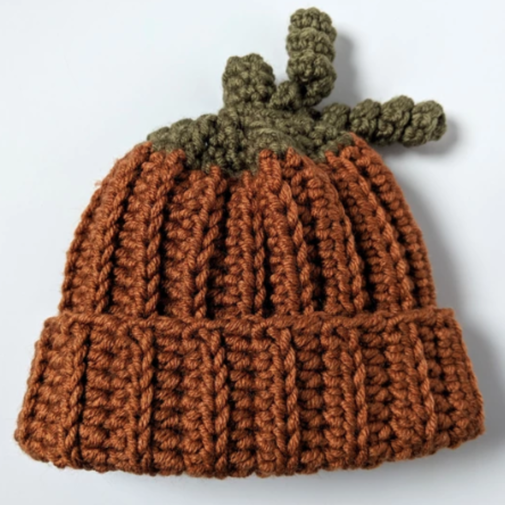 crochet pumpkin hat