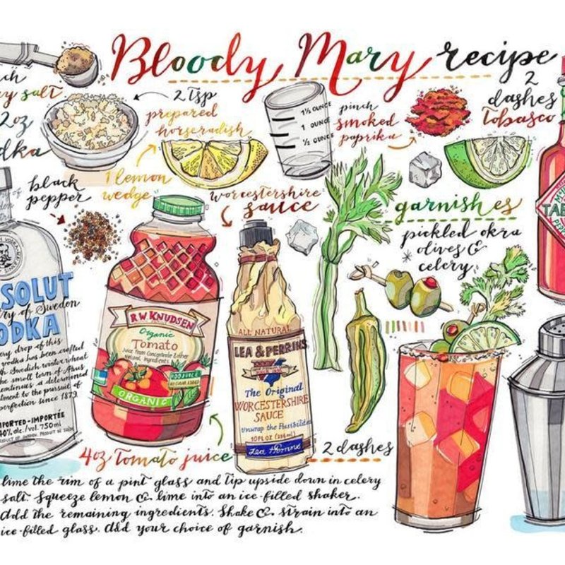 LouPaper Bloody Mary Print Horizontal (8X10)