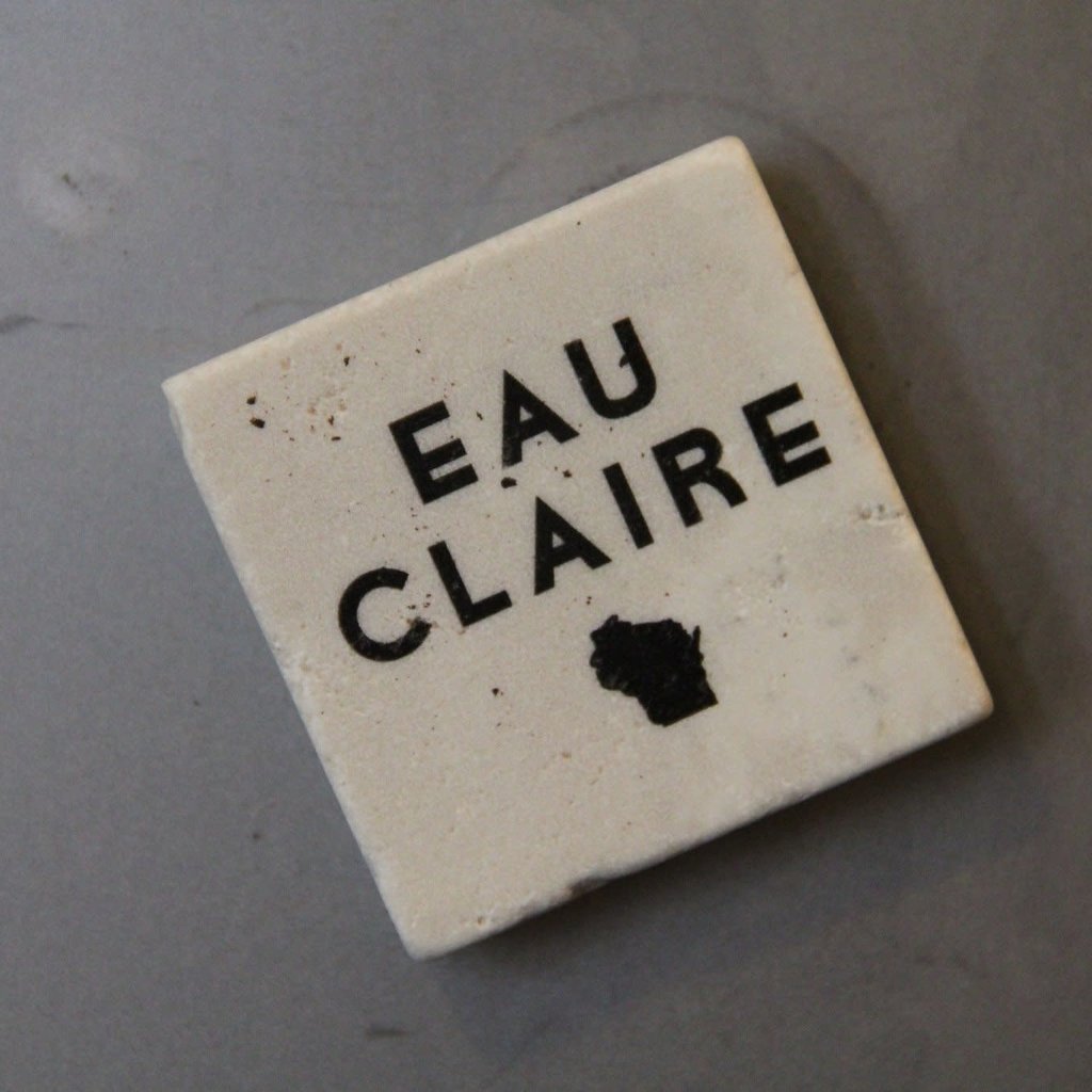 Volume One Marble Magnet - Eau Claire, WI State