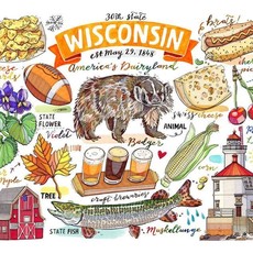 LouPaper Wisconsin Collage Print Horizontal (11X14)