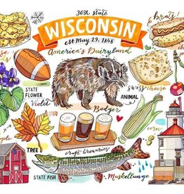 LouPaper Wisconsin Collage Print Horizontal (11X14)