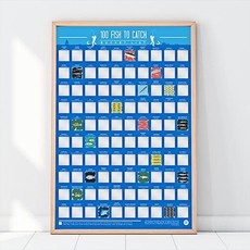 Gift Republic Bucket List Poster - 100 Fish to Catch