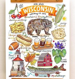 LouPaper Wisconsin Collage Print Vertical (8x10)