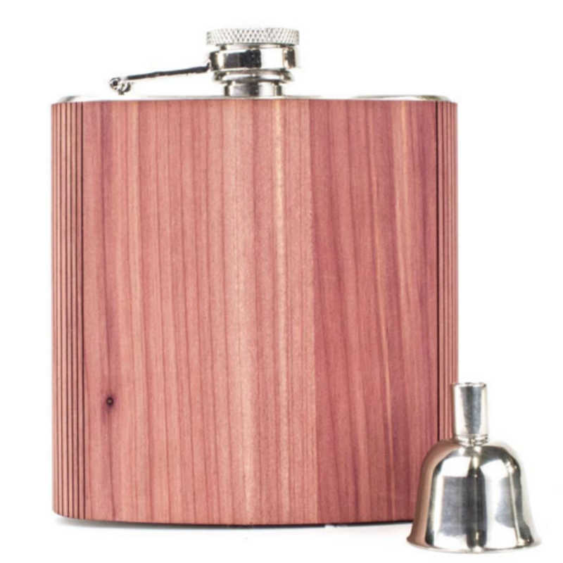 Woodchuck Wood Flask - Cedar (Large 6oz) (Plain)