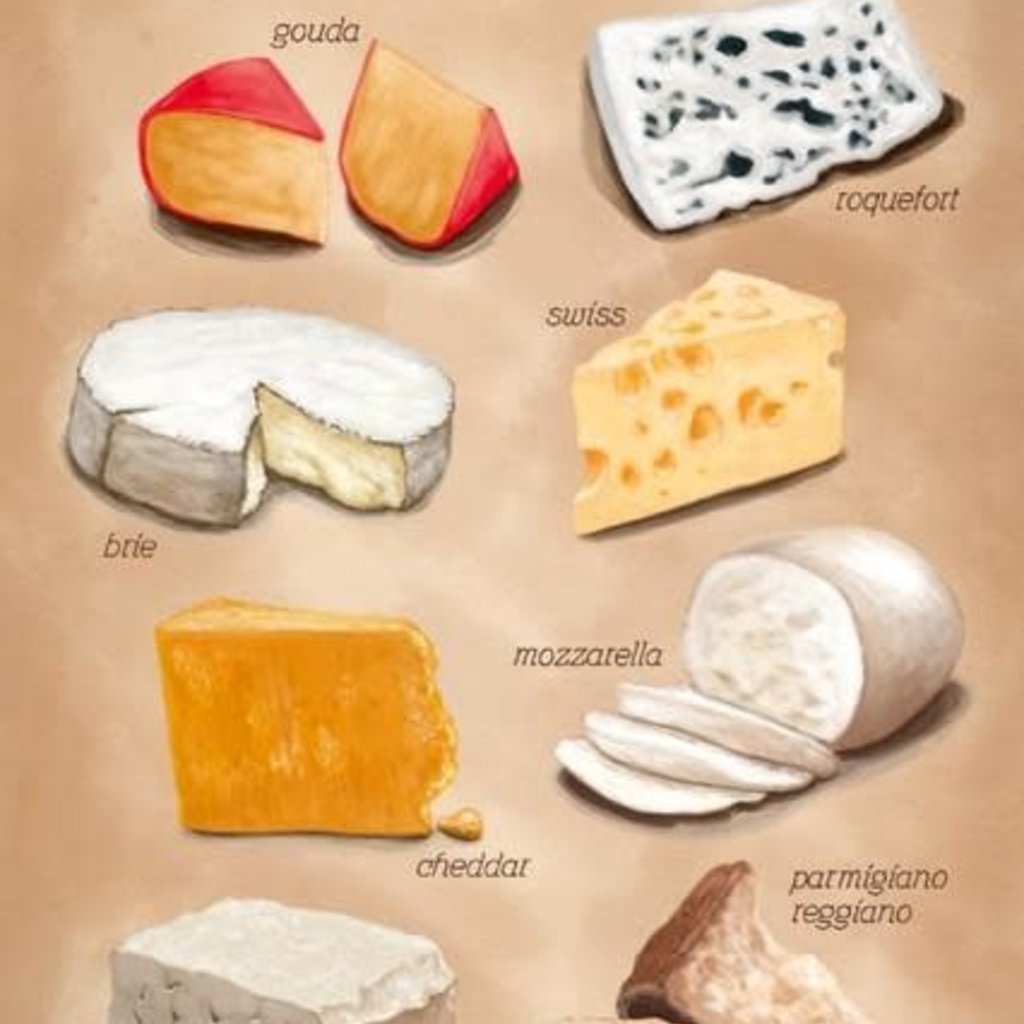Volume One Cheese Varieties Print (12x18)