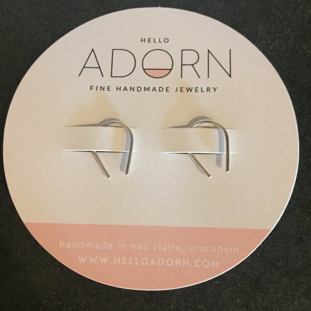 Hello Adorn Jewelry Hello Adorn  - Tiny Horseshoe Earrings (Silver)