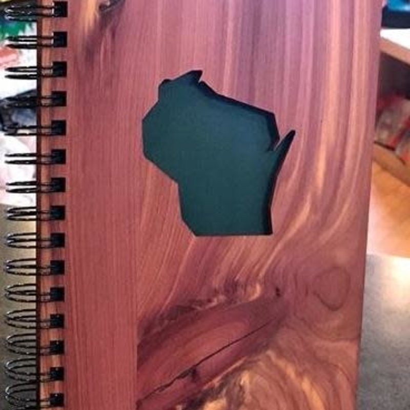 Woodchuck Wood Spiral Journal - Wisconsin Cutout (Cedar)