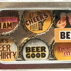 Kate Grenier Bottle Cap Magnet Set - Beer