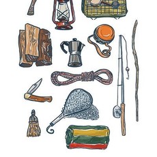 Volume One Camping Gear - Travel Light Print (12x18)