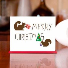 Man vs. George Designs Greeting Card - Nuts for Christmas Squirrel