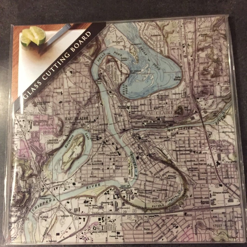 Volume One Glass Cutting Board - Eau Claire & Chippewa River