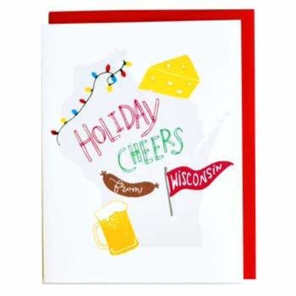 Cracked Designs Greeting Card - Holiday Cheers from Wisconsin!