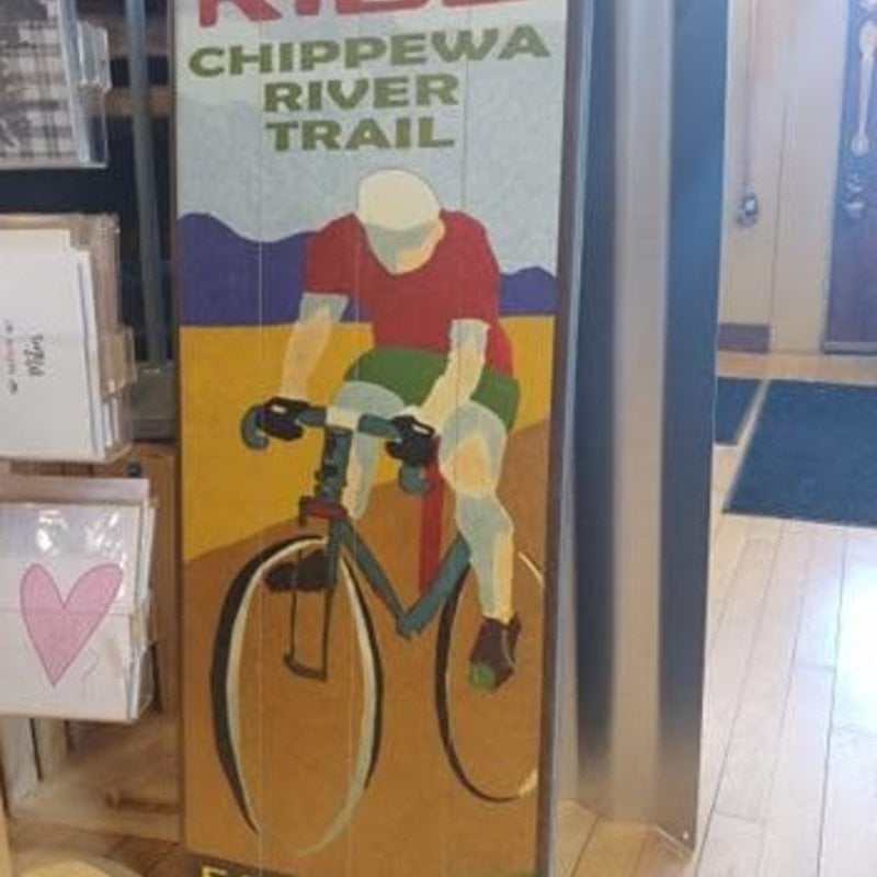 Volume One Wood Sign - Chippewa River Trail - Bike/Ride (14X36)
