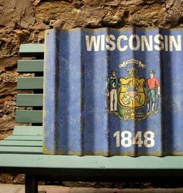 Volume One Wisconsin State Flag - Corrugated Metal Sign