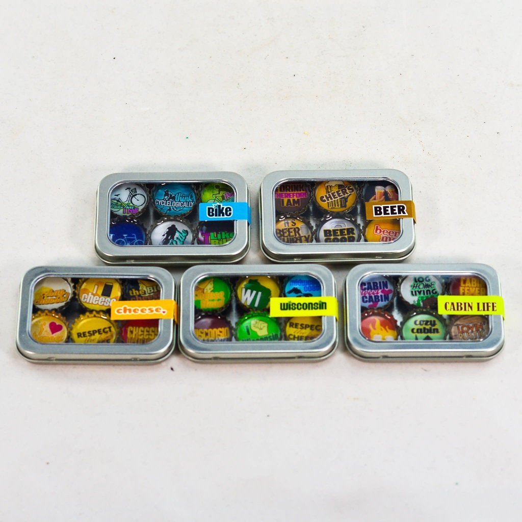 Kate Grenier Bottle Cap Magnet Set - Wisconsin