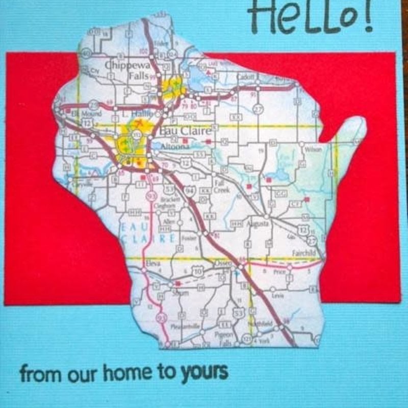 Cari Raynae Hello WI Map Greeting Card