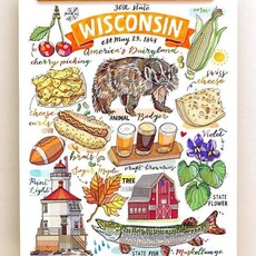 LouPaper Wisconsin Collage Print Vertical (8x10)