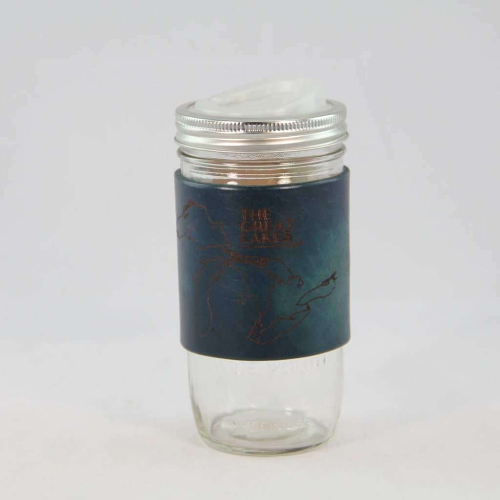 Tactile Craftworks Leather Travel Mug - Great Lakes Blue (24 oz)