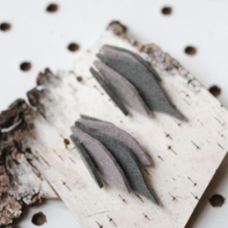 Periwinkle Jane Felt Earrings (Leaf)