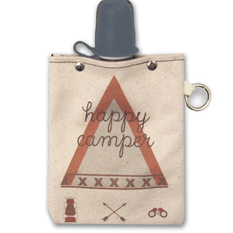 Volume One Canvas Flask - Happy Camper 8oz
