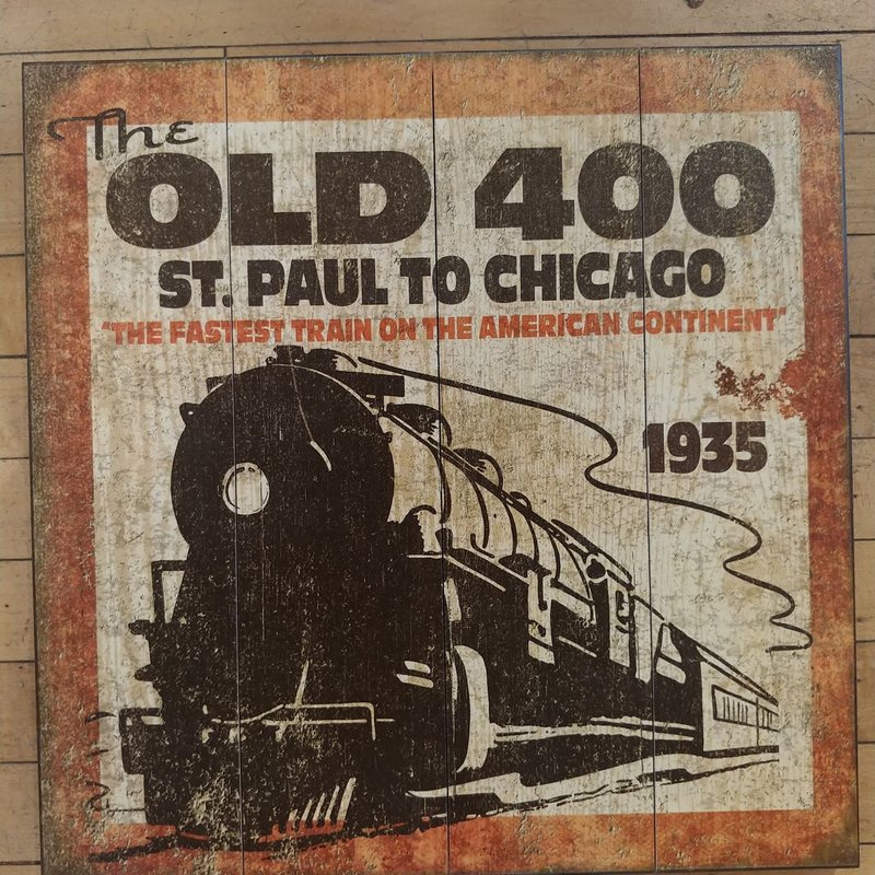 Volume One Wood Sign - Old 400 Train (18X18)
