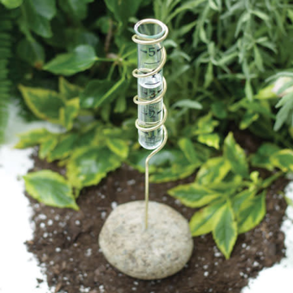Volume One Rain Gauge - Brass Spiral W/Stone