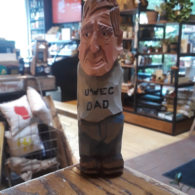 Denny Williams Wood Carving - UWEC Guy