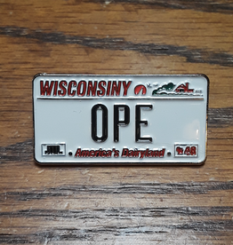 Flags Over Wisconsin Lapel Pin - Ope License Plate