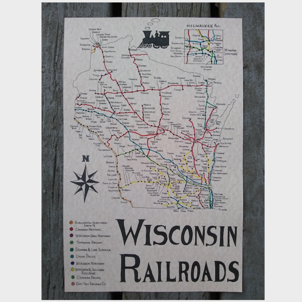 Wisconsin Railroads Map