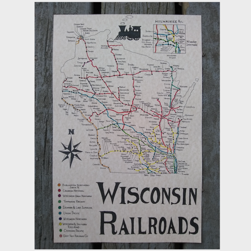 Wisconsin Railroads Map