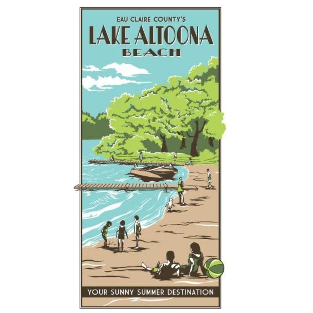 Volume One Vintage Tourism Poster - Lake Altoona Beach