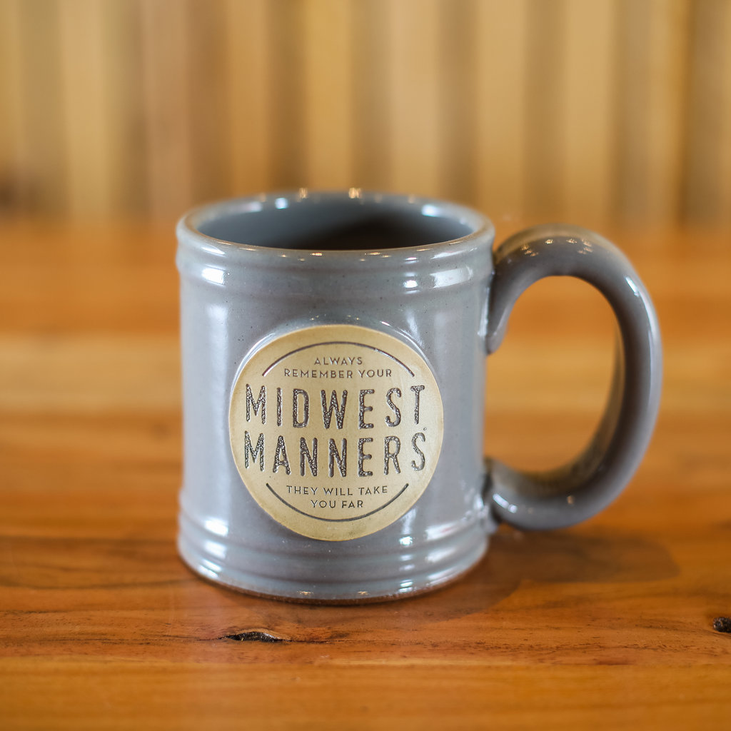 Volume One Stoneware Grey Midwest Manners Mug
