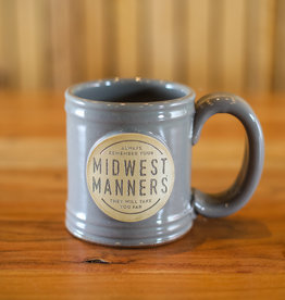 Volume One Stoneware Grey Midwest Manners Mug