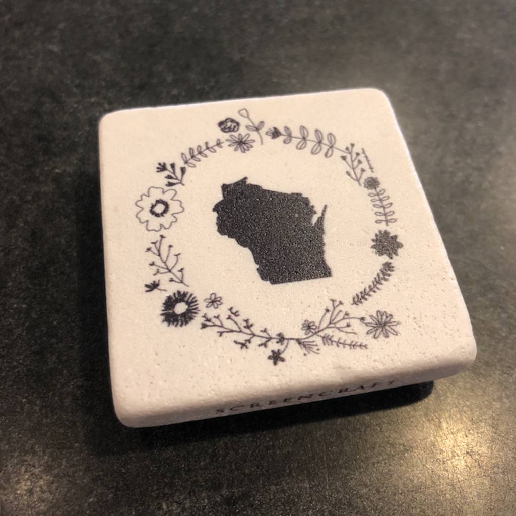 Volume One Marble Magnet - Wisconsin Flower