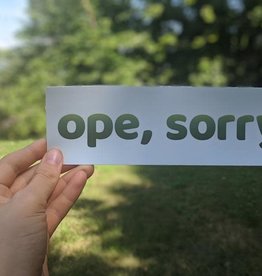 Fox and Felicity Sticker - Ope, Sorry (Green)