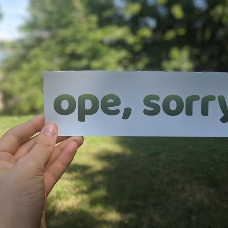 Fox and Felicity Sticker - Ope, Sorry (Green)