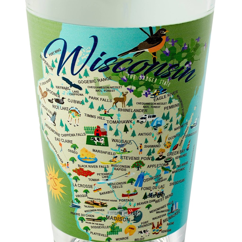 Galleyware Pint Glass - Whimsical Wisconsin