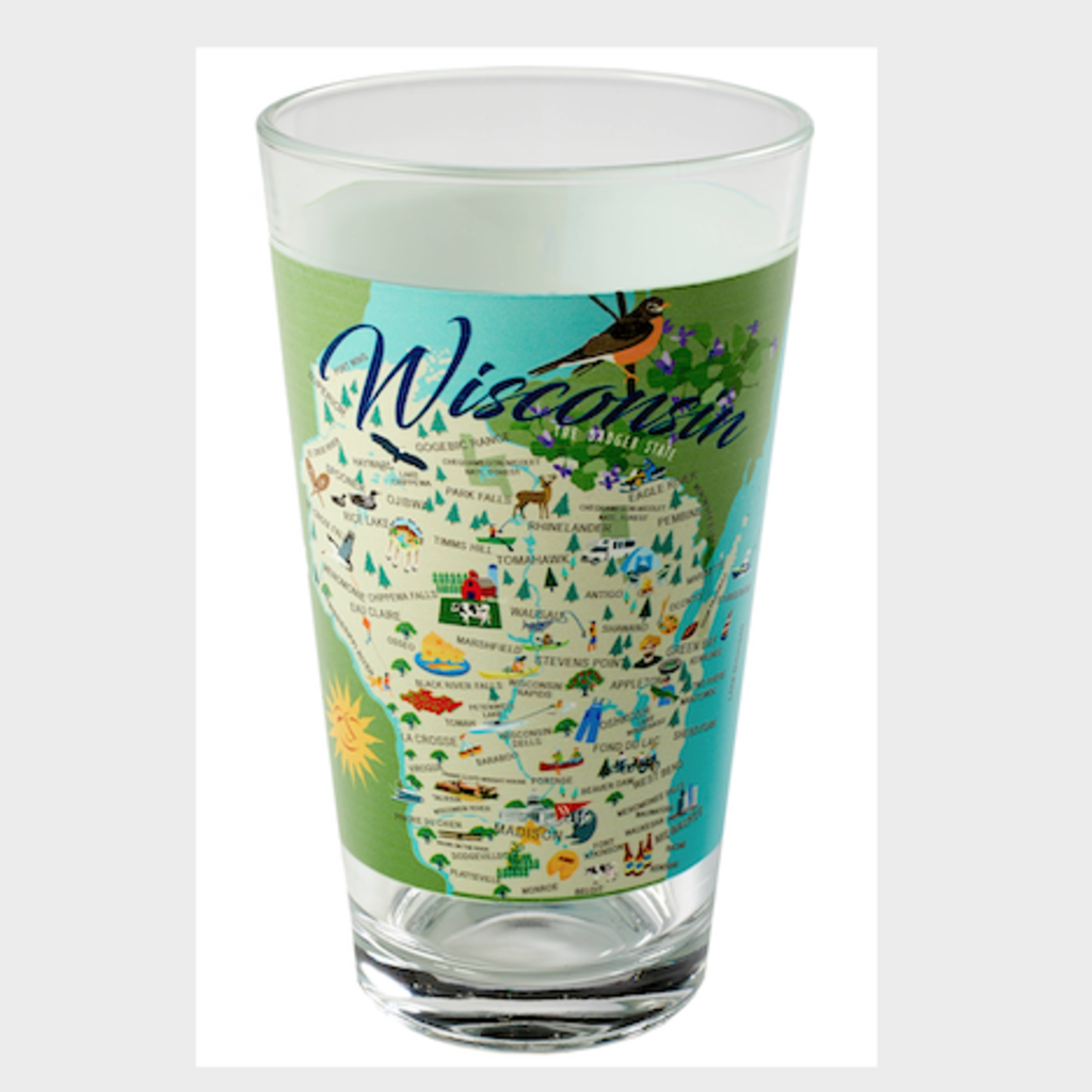 Galleyware Pint Glass - Whimsical Wisconsin